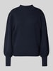 YAS Gebreide pullover met opstaande kraag, model 'FONNY' Marineblauw