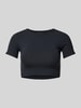 ORGANIC BASICS Cropped T-Shirt mit Rundhalsausschnitt Black