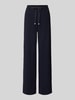 MAC Wide leg broek met tunnelkoord model 'Chrisy' Marineblauw