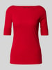 Lauren Ralph Lauren Regular Fit T-Shirt mit U-Boot-Ausschnitt Modell 'JUDY' Rot