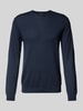 Matinique Gebreide pullover van merinowol, model 'Margrate Merino' Marineblauw