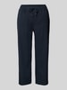 TONI Stoffen broek met verkorte pasvorm en elastische band Marineblauw