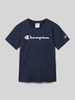 CHAMPION T-shirt met labelprint Marineblauw