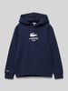 Lacoste Hoodie met labelprint Marineblauw