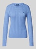 Polo Ralph Lauren Strickpullover mit Label-Stitching Modell 'JULIANNA' Hellblau