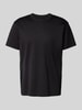 Bread & Boxers T-Shirt mit geripptem Rundhalsausschnitt Black