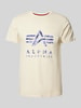 Alpha Industries T-Shirt mit Label-Print Offwhite