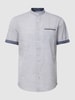Tom Tailor Freizeithemd mit Stehkragen Modell 'slubyarn' Marineblau