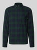 REVIEW Regular Fit Freizeithemd aus Flanell mit Kentkragen Dunkelgruen