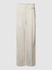 OPUS Flared Cut Bundfaltenhose mit Webmuster Modell 'Marzena' Offwhite