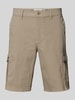 Brax Regular fit korte cargobroek met riemlussen, model 'BRAZIL' Beige