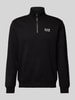 EA7 Emporio Armani Sweatshirt mit Troyer-Kragen Black