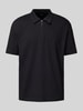 MCNEAL Regular fit poloshirt met korte ritssluiting Zwart