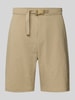 JAKE*S STUDIO MEN Shorts mit Gürtel und Gesäßtaschen Taupe
