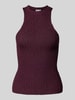 Mango Stricktop mit Strukturmuster Modell 'KLONGUI' Bordeaux