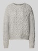 Christian Berg Woman Strickpullover mit Rundhalsausschnitt Mittelgrau Melange