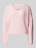 Rich & Royal Gebreide pullover met V-hals Lichtroze