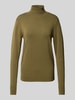 B.Young Sweter z dzianiny z golfem model ‘Morla’ Khaki