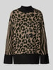 Vero Moda Regular Fit Strickpullover mit Animal-Print Modell 'MARS' Black