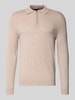 Christian Berg Men Strickpullover aus Merino-Mix mit Umlegekragen Sand Melange