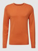 MCNEAL Pullover mit geripptem Rundhalsausschnitt Cognac meliert