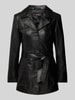 Cabrini Lederjacke mit Bindegürtel Black