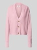 ONLY Boxy Fit Strickjacke mit V-Ausschnitt Modell 'CAROL' Rosa
