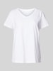 ARMANI EXCHANGE T-Shirt mit geripptem V-Ausschnitt Weiss