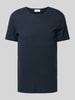 American Vintage Slim fit T-shirt van puur katoen, model 'BYSAPICK' Marineblauw