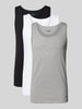 BOSS Tank Top mit Label-Detail im 3er-Pack Modell 'Modern' Mittelgrau Melange