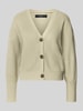 VERO MODA kardigan rozpinany o kroju oversized z dekoltem w serek model 'LEA' Limonkowy