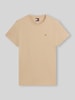 Tommy Jeans męski t-shirt o kroju regular fit z czystej bawełny Beżowy
