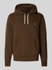 Polo Ralph Lauren Regular fit hoodie met logostitching Middenbruin