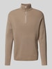 Lindbergh Relaxed Fit Strickpullover in Ripp-Optik Camel