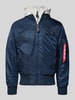 Alpha Industries Bomberjacke mit Kapuze und Label-Stitching Blau