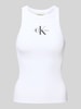 Calvin Klein Jeans Tanktop mit Label-Stitching und Rundhalsausschnitt Weiss