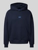 Hugo Blue Regular Fit Hoodie mit Label-Print Modell 'Nazardo' Dunkelblau