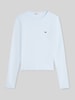 Tommy Jeans slim fit shirt met lange mouwen van katoenmix Lichtblauw