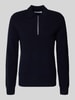 Samsøe Samsøe Strickpullover aus Wolle mit Reißverschluss Modell 'ISAKS' Dunkelblau