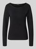 monari Regular fit shirt met lange mouwen van viscosemix Zwart