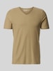 MCNEAL T-Shirt mit V-Ausschnitt und Rollsaum Mud