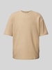 Redefined Rebel T-Shirt mit Strukturmuster Modell 'Tony' Beige