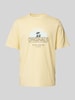 Jack & Jones T-shirt met labelprint, model 'CYRUS' Lichtgeel