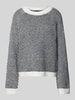 Pieces Regular Fit Strickpullover mit Wollanteil Modell 'OLENA' Metallic Black