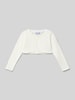 Happy Girls Cropped Bolero in Strick-Optik mit Zierbordüren Offwhite