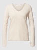 Christian Berg Woman Strickpullover aus Kaschmir mit V-Ausschnitt Beige meliert