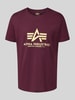 Alpha Industries T-Shirt mit Label-Print Bordeaux