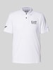 EA7 Emporio Armani Slim Fit Poloshirt mit Label-Print Weiss