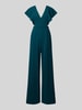 Jake*s Cocktail Jumpsuit mit Taillenband und Cut Outs Dunkelgruen Melange