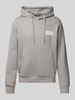 Jack & Jones Hoodie met labelprint, model 'ECORP' Lichtgrijs